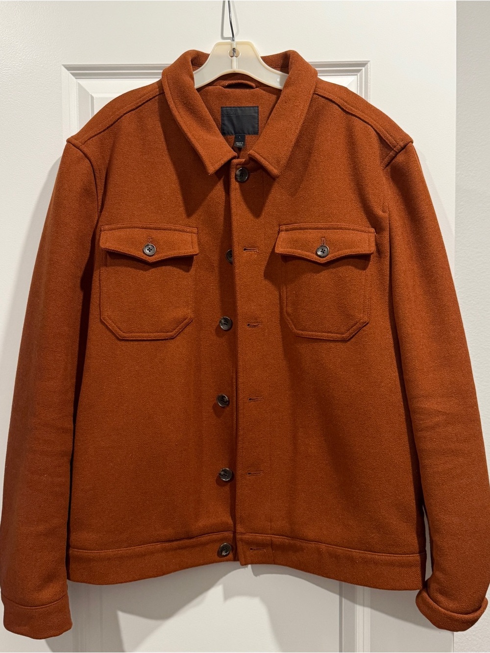 ASOS Rust Button-Front Shirt Jacket